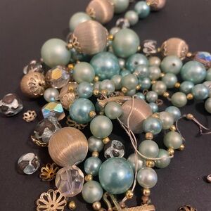 Elegant Beads Gold and Blue. 3 tier